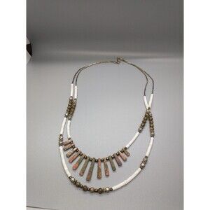 Unakite Semi precious Necklace Cottagecore India Hippy Beachy Surfer Boho